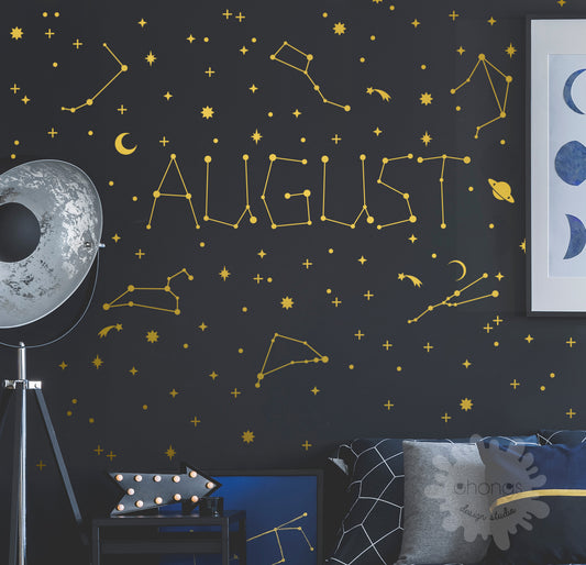 Space Custom Name Wall Decals & Constellation